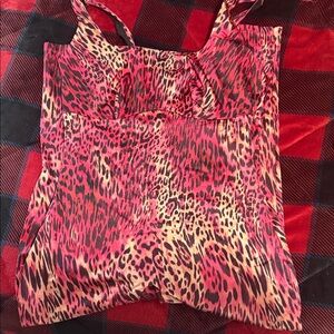 YITTY Pink and Black Leopard Jumpsuit